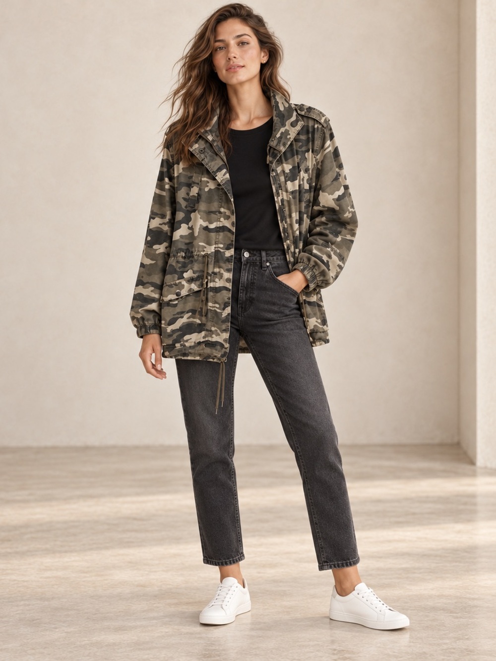 jason maxwell Camouflage Utility Jacket - Olive, Beige, Black